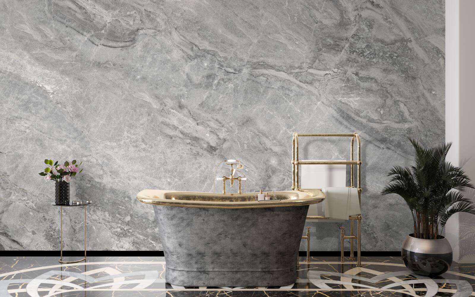 Fototapeta szare płytki porcelanowe z rozmytymi krawędziami