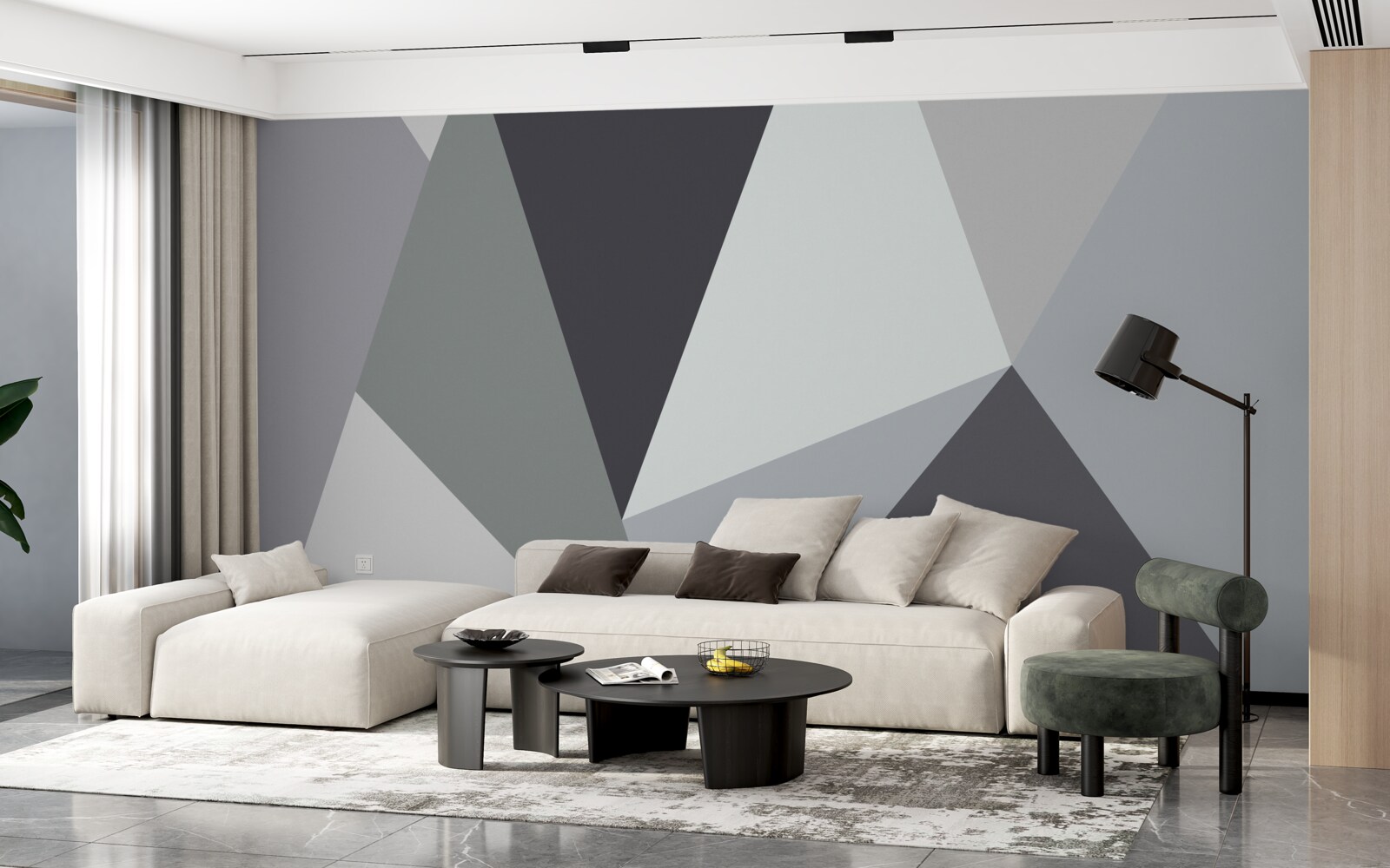 Fototapeta ciemne i jasnoszare trójkąty