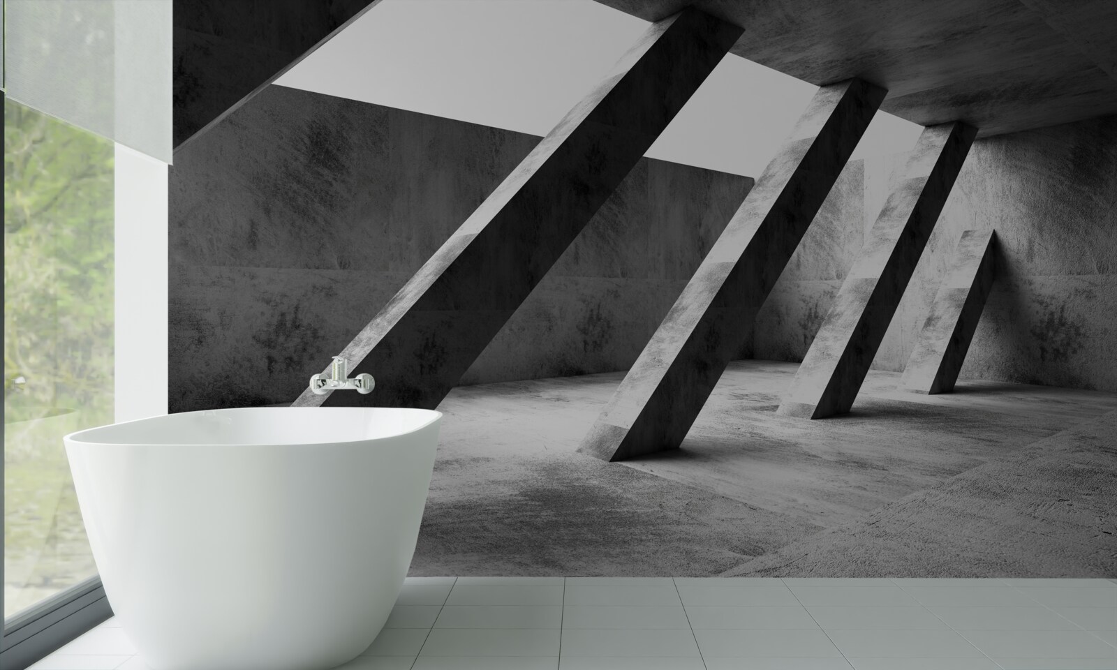 Fototapeta betonowe kolumny w czerni i bieli