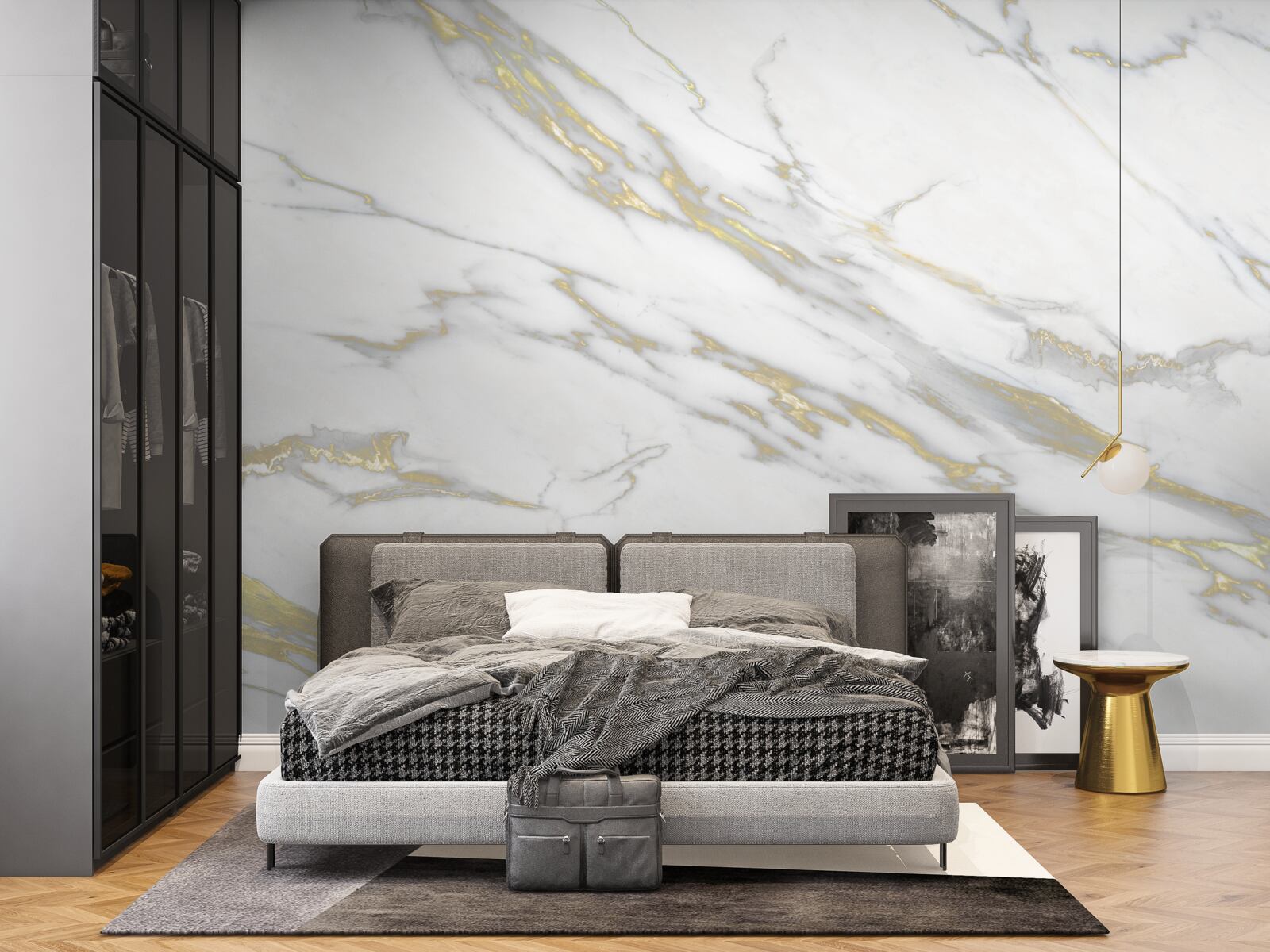 Fototapeta ciągłe wgłębienie na jasnym marmurze