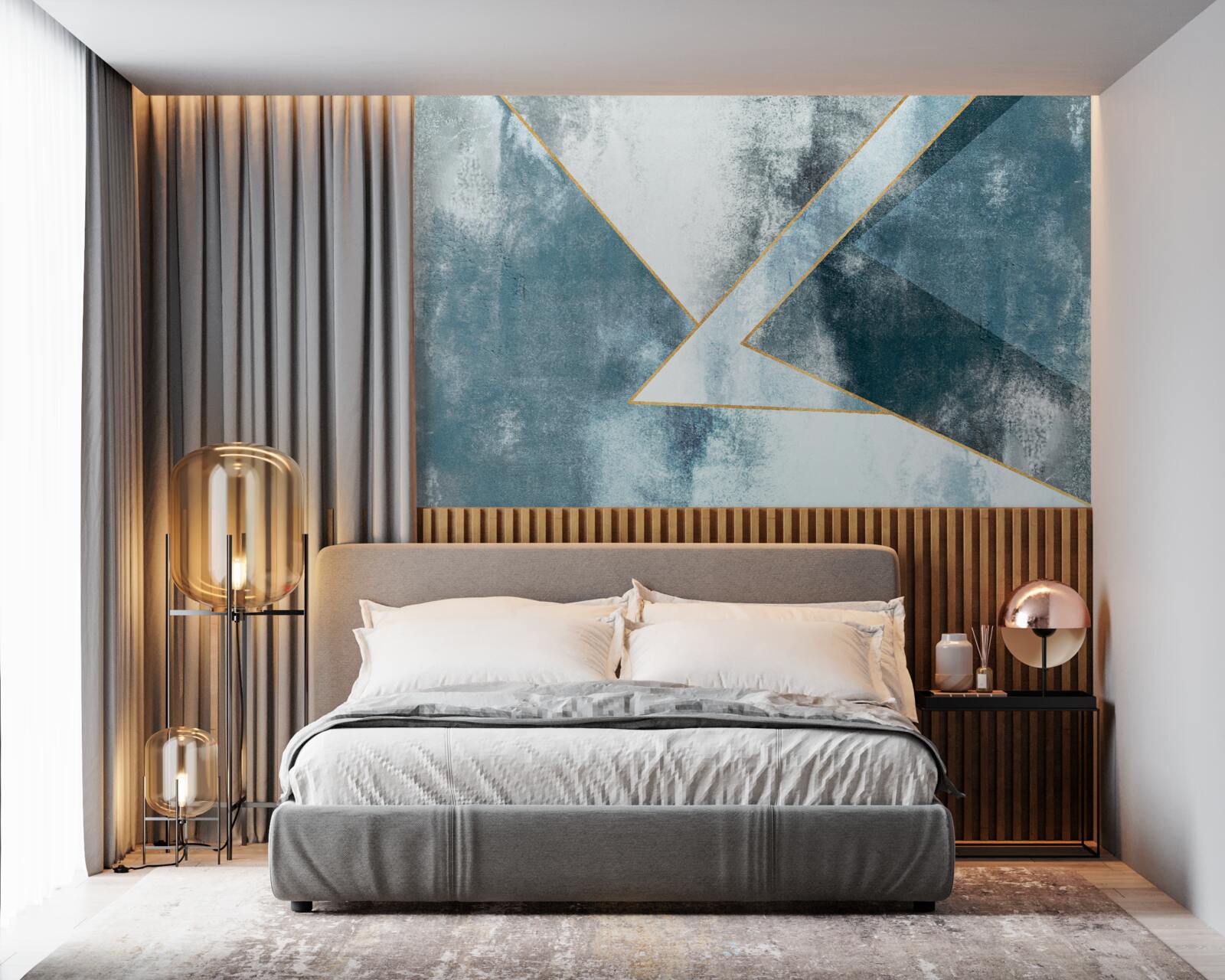 Fototapeta niebieski marmur ze złotymi krawędziami