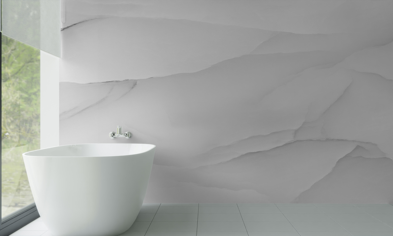 Fototapeta marmur pokryty jest gęstą mgłą