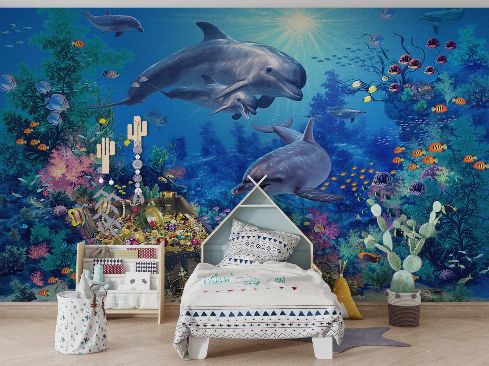 Fototapeta skarb został odkryty przez delfiny