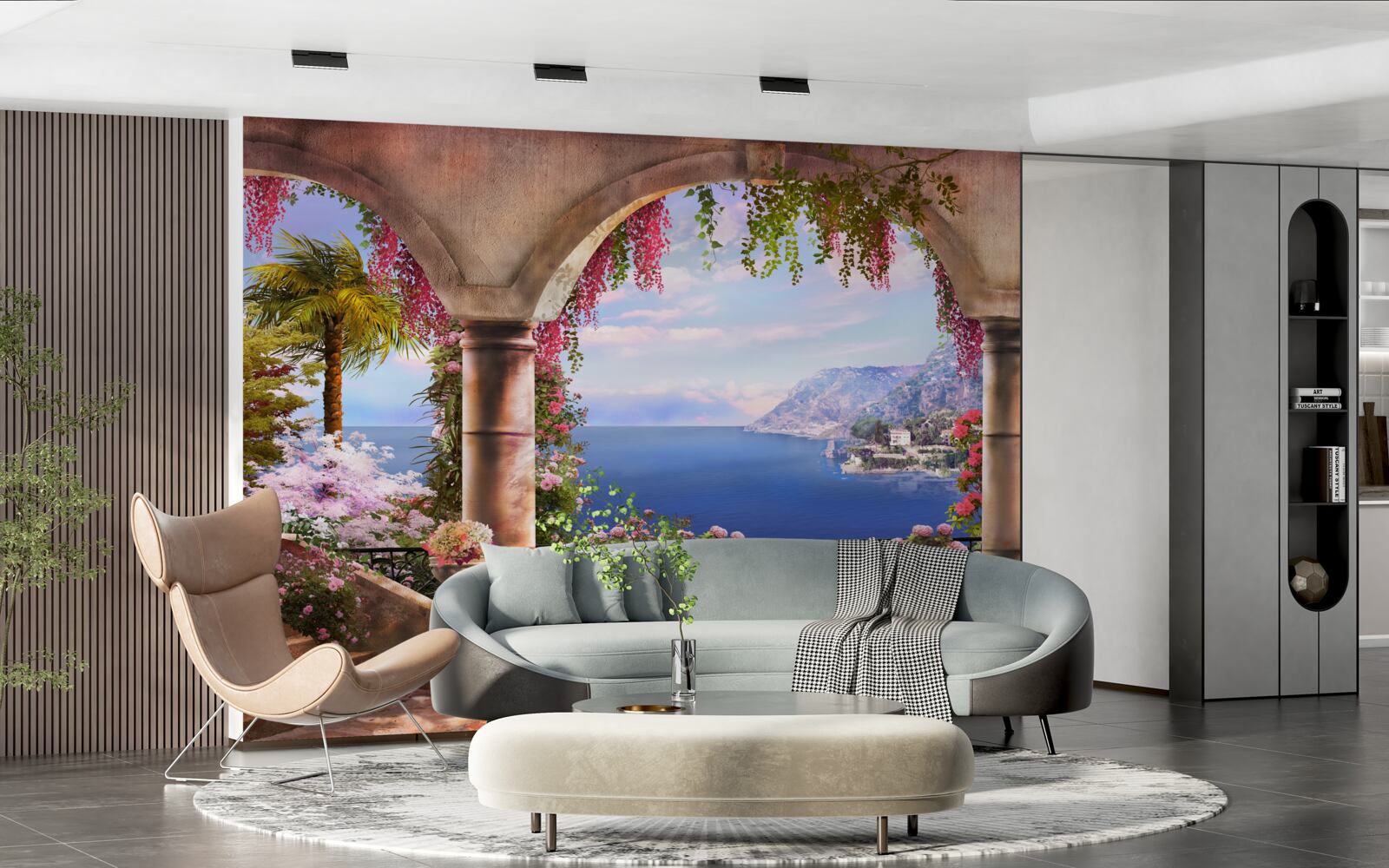 Fototapeta Łuki wykonane z kamienia znajdują się w pobliżu brzegów błękitnego morza