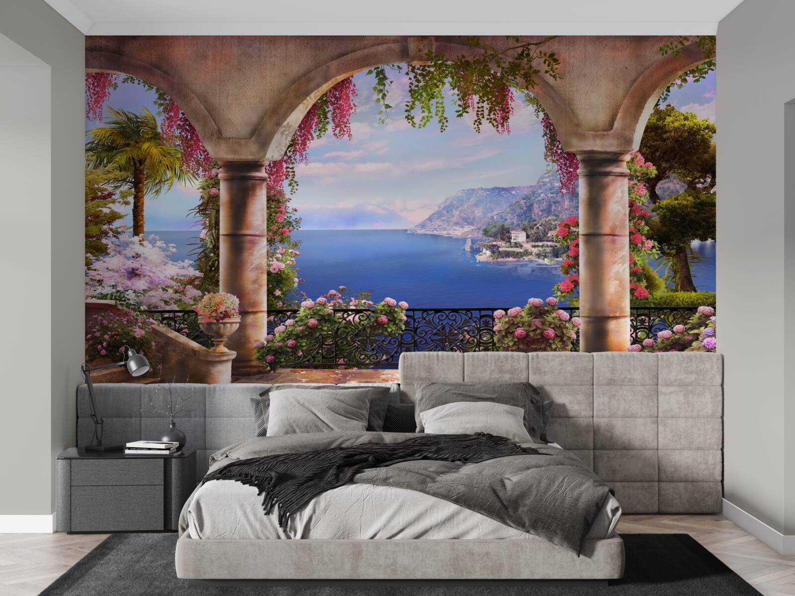 Fototapeta Łuki wykonane z kamienia znajdują się w pobliżu brzegów błękitnego morza