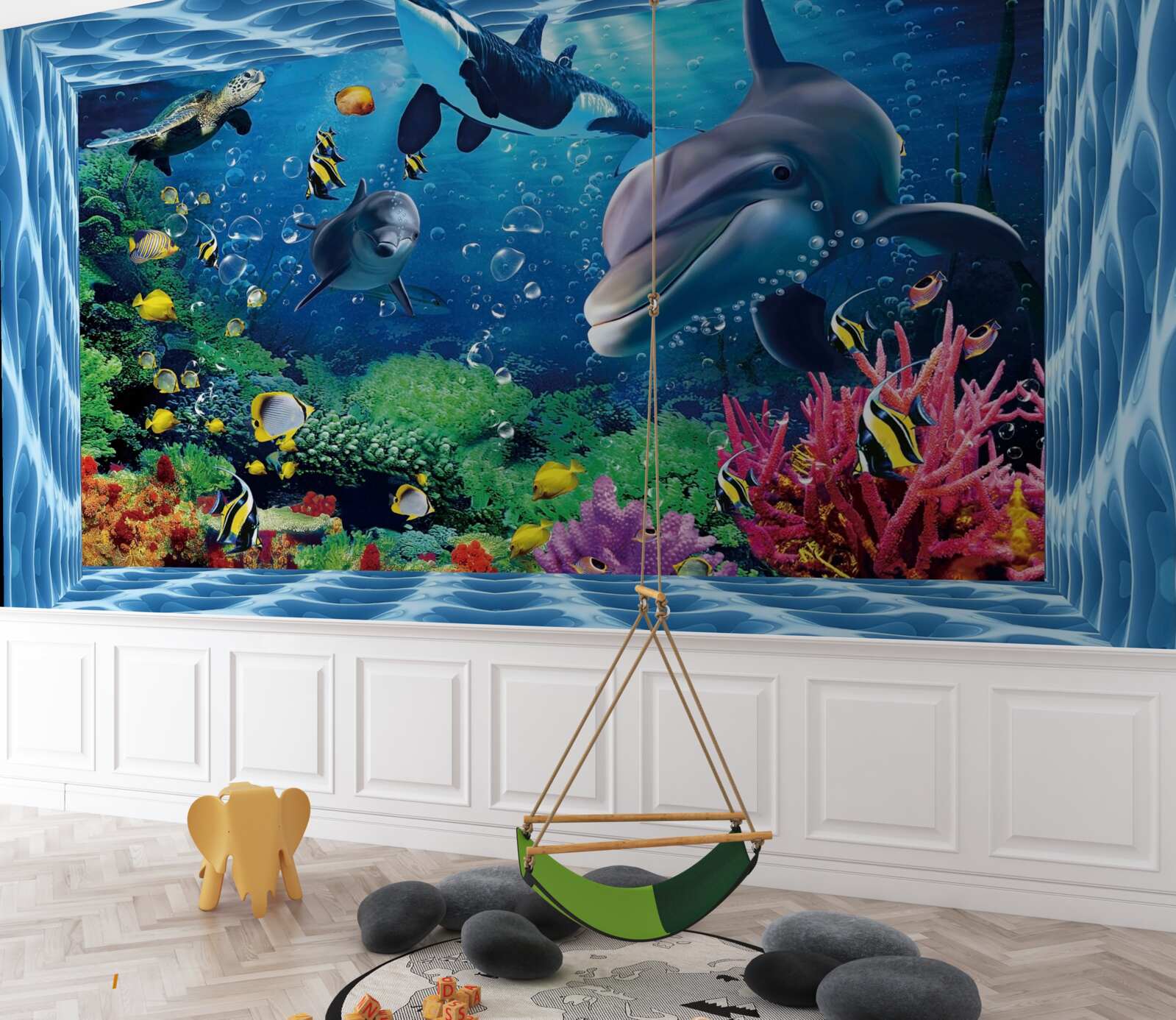 Fototapeta podwodny świat z delfinami