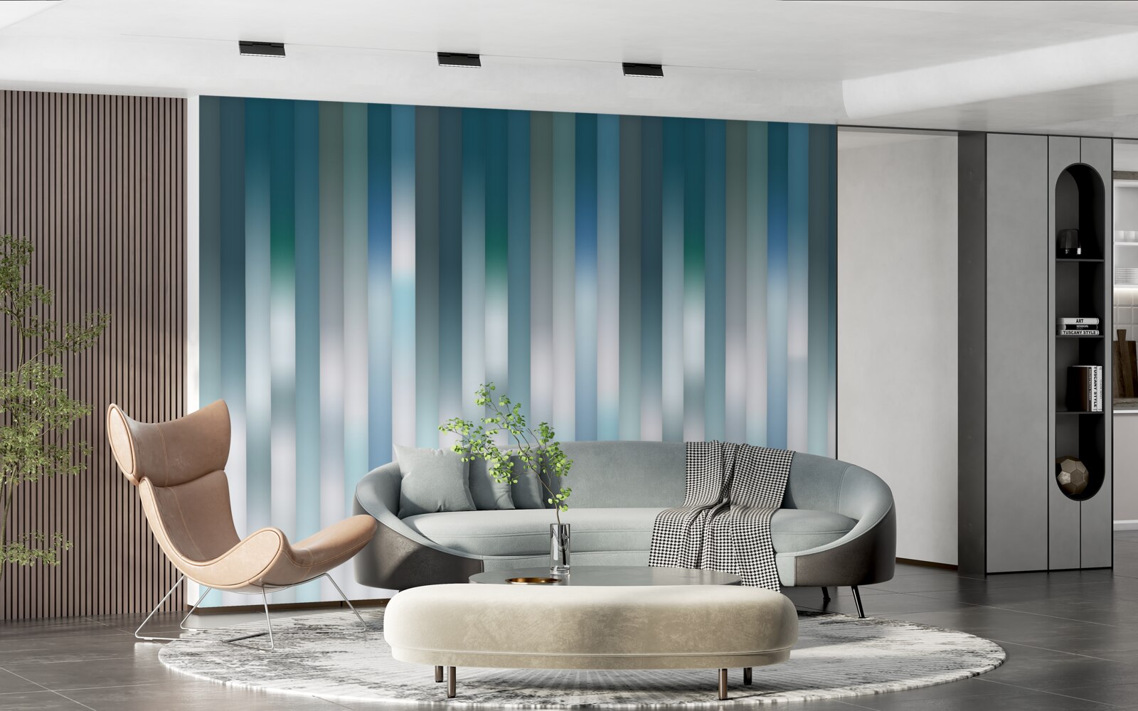 Fototapeta linie biegnące pionowo tworzą gradient w dół