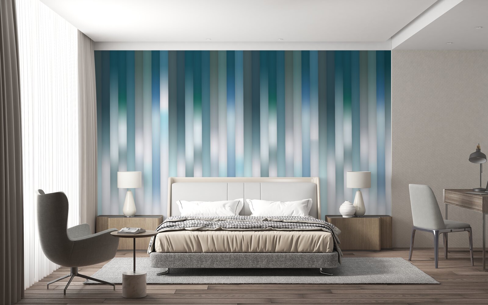 Fototapeta linie biegnące pionowo tworzą gradient w dół