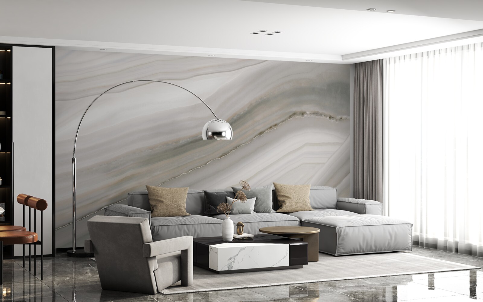 Fototapeta pustynia, gdzie pod deszczem króluje szarość