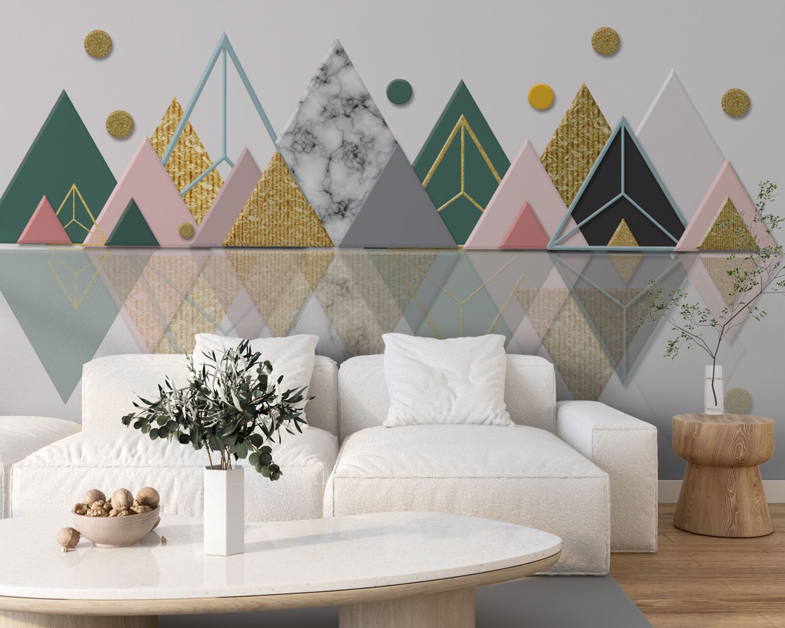 Fototapeta odbicie jesiennych drzew na powierzchni wody