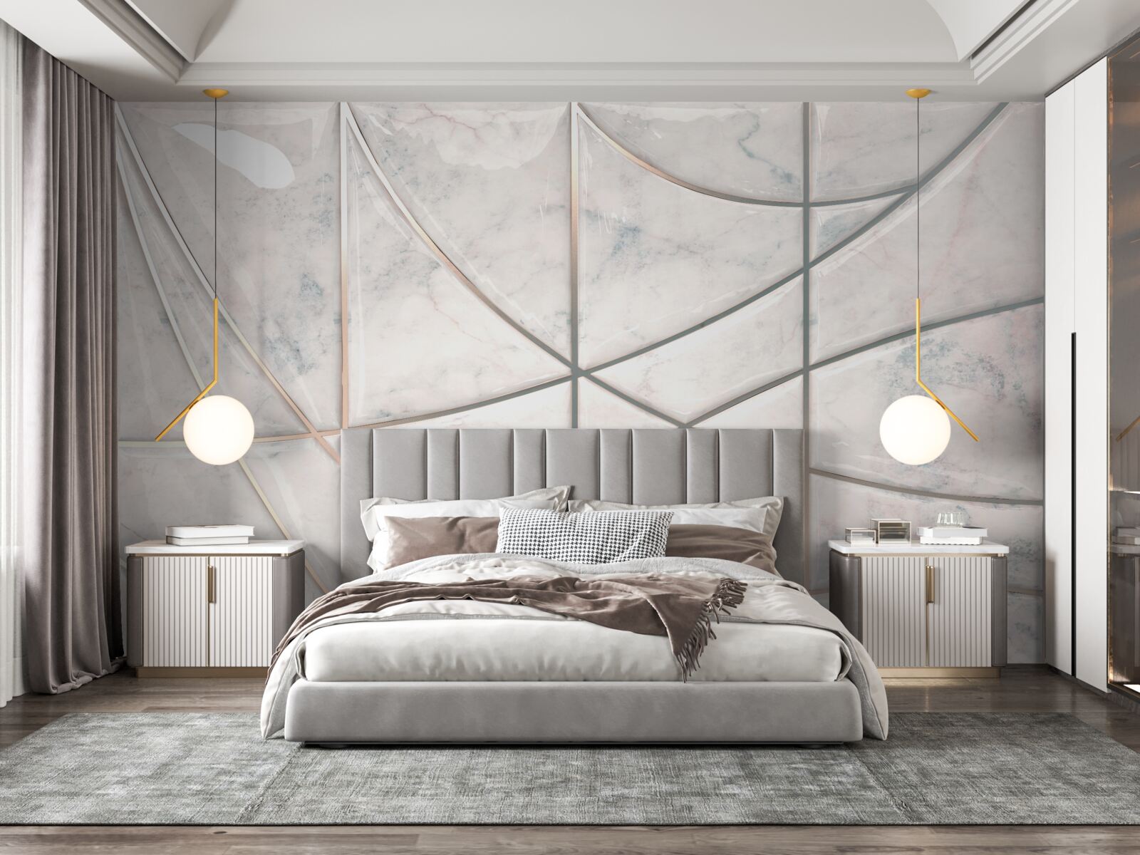 Fototapeta gładkie i wygładzone krzywe umieszczone są na jasnym tle