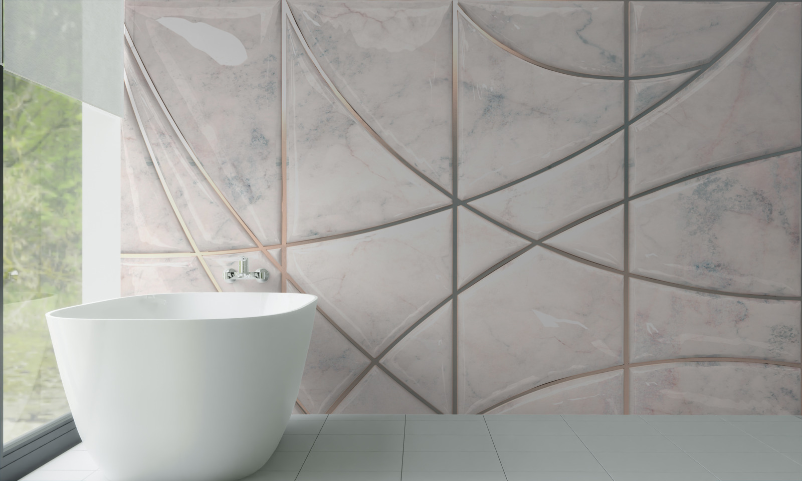 Fototapeta gładkie i wygładzone krzywe umieszczone są na jasnym tle