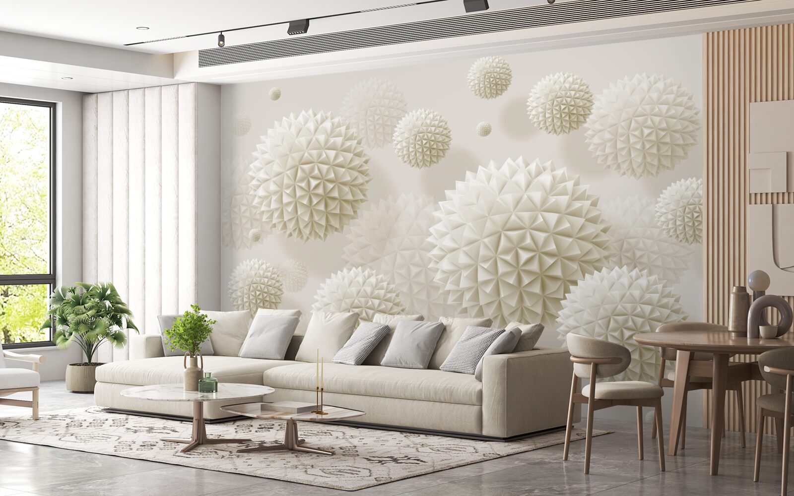 Fototapeta ostre kule unoszące się w stanie nieważkości