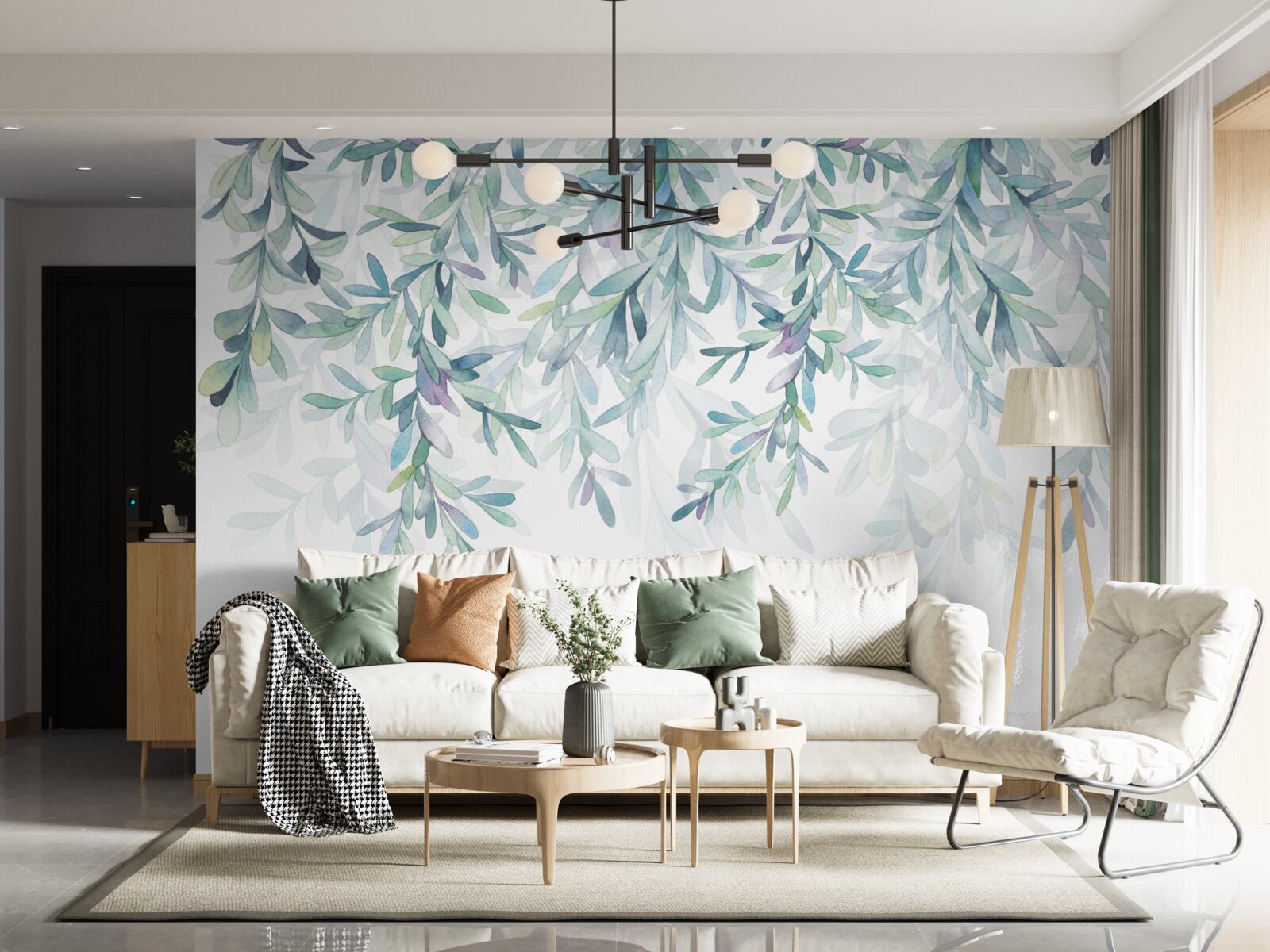 Fototapeta liście na gałęziach zmieniają kolor na zielony