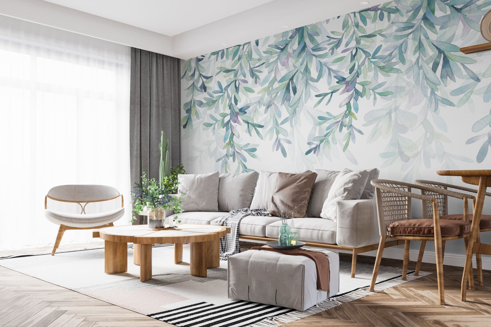 Fototapeta liście na gałęziach zmieniają kolor na zielony