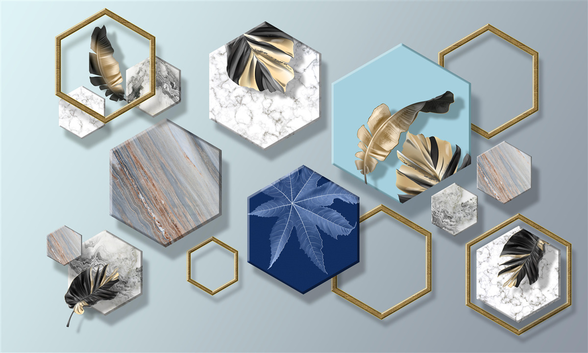 Fototapeta sześciokąty o różnej zawartości