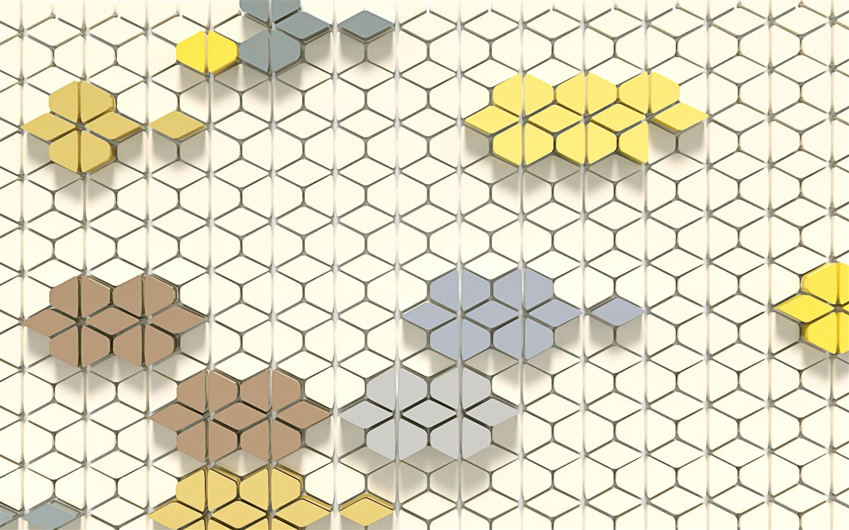 Fototapeta jasna kratka z wielokolorowymi elementami