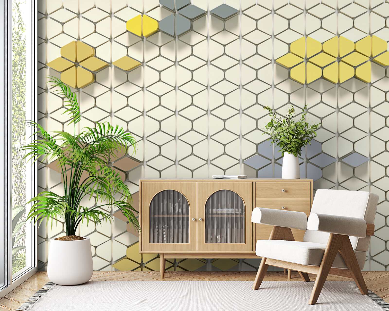 Fototapeta jasna kratka z wielokolorowymi elementami