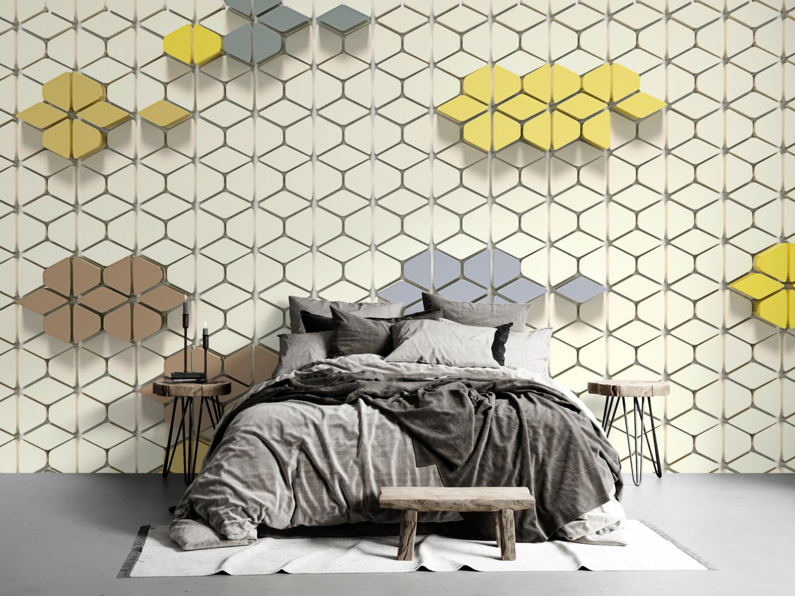 Fototapeta jasna kratka z wielokolorowymi elementami