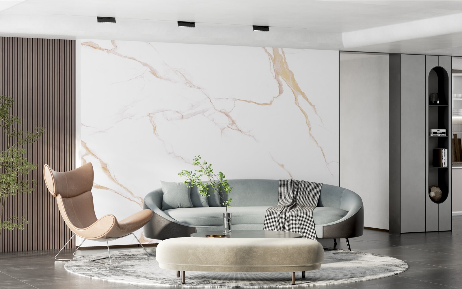 Fototapeta z marmurem w odcieniach bieli i beżu