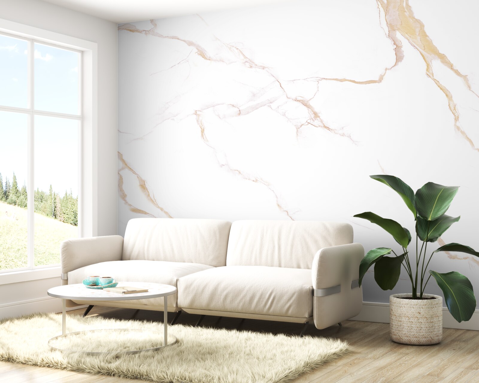 Fototapeta z marmurem w odcieniach bieli i beżu