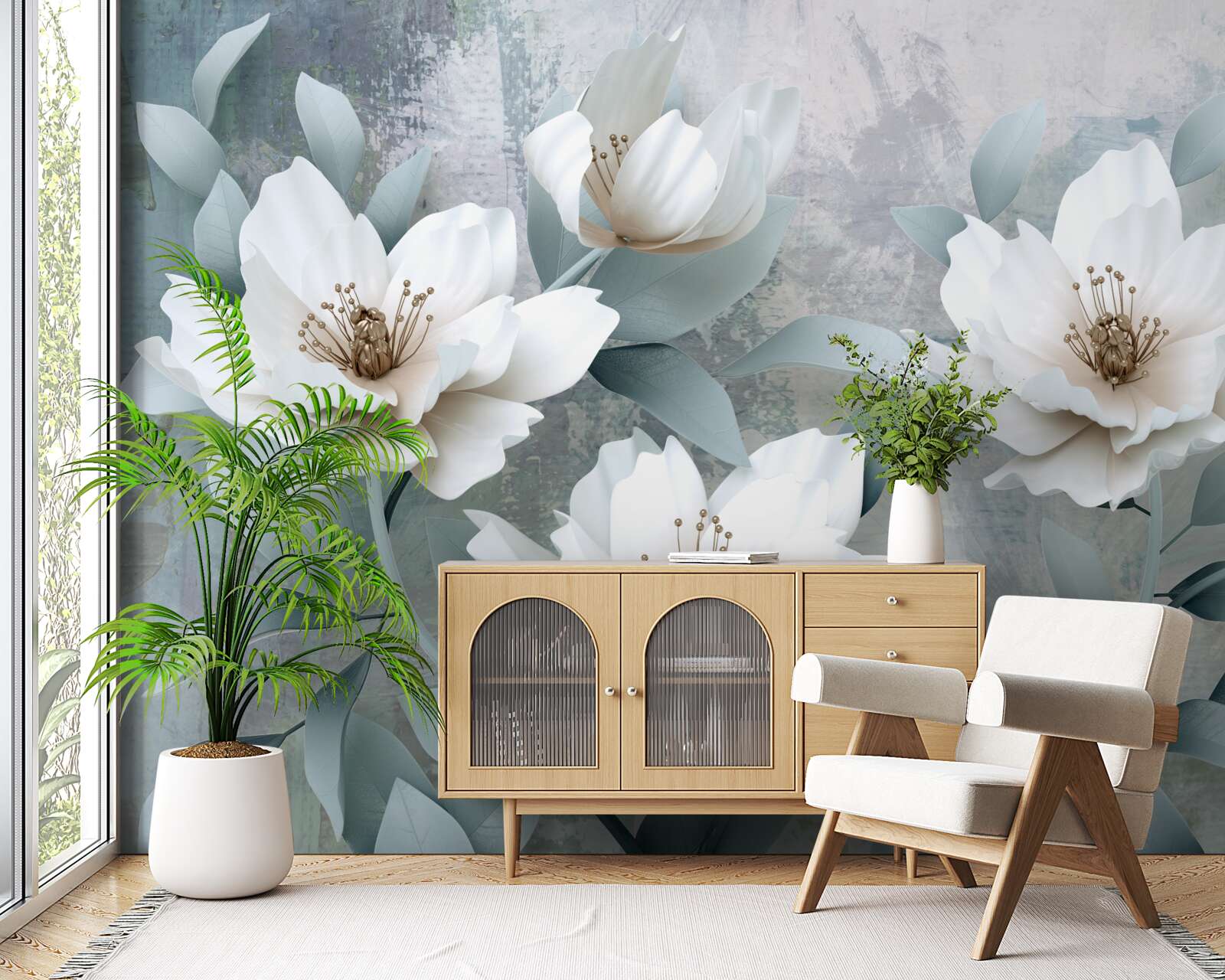 Fototapeta Śnieżnobiałe piwonie