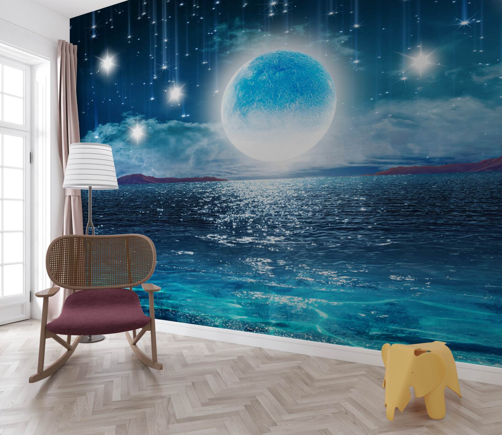 Fototapeta gwiazdy i księżyc są w fazie pełnej