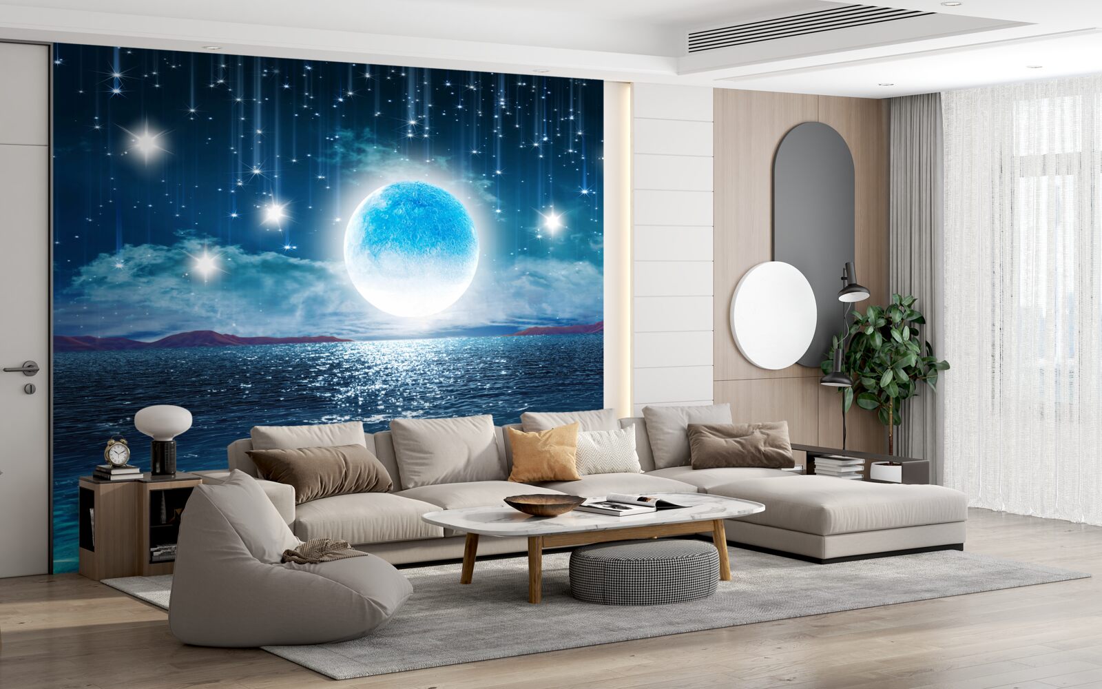 Fototapeta gwiazdy i księżyc są w fazie pełnej