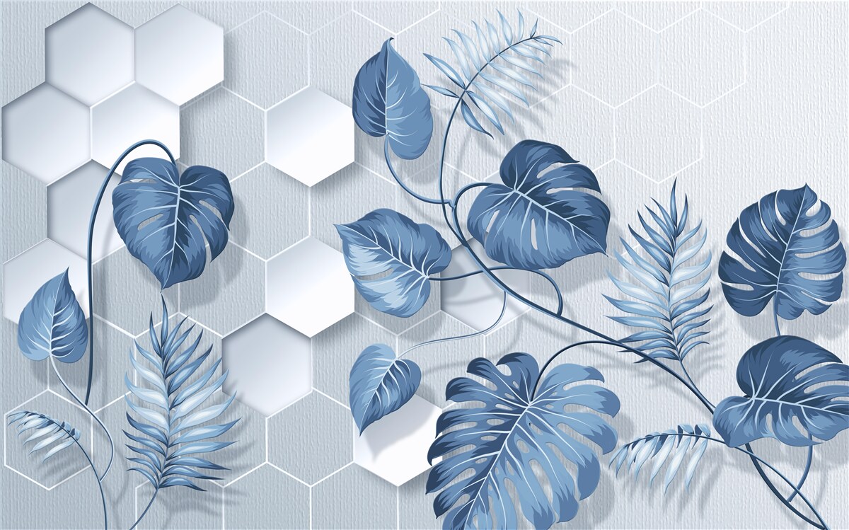 Fototapeta niebieskie liście