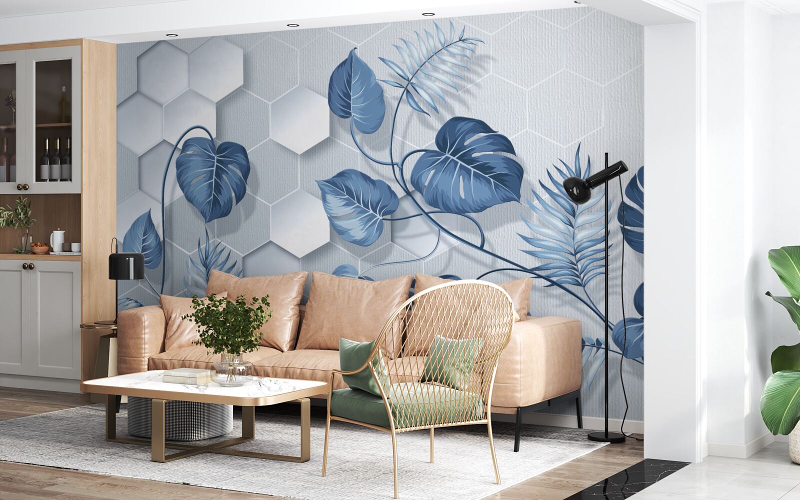 Fototapeta niebieskie liście