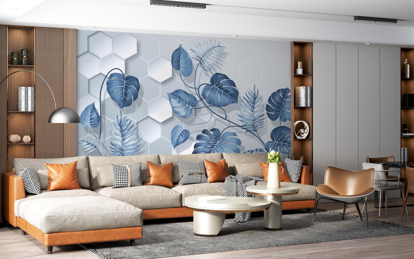 Fototapeta niebieskie liście