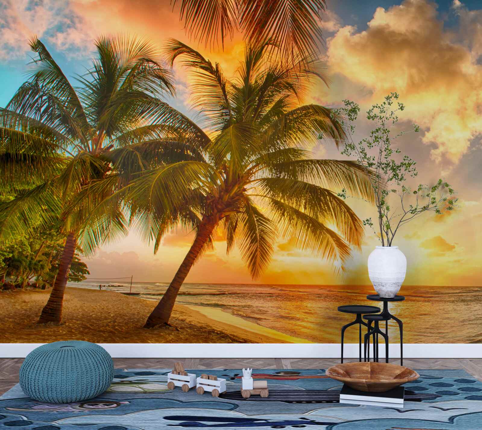 Fototapeta słońce zachodzi nad oceanem