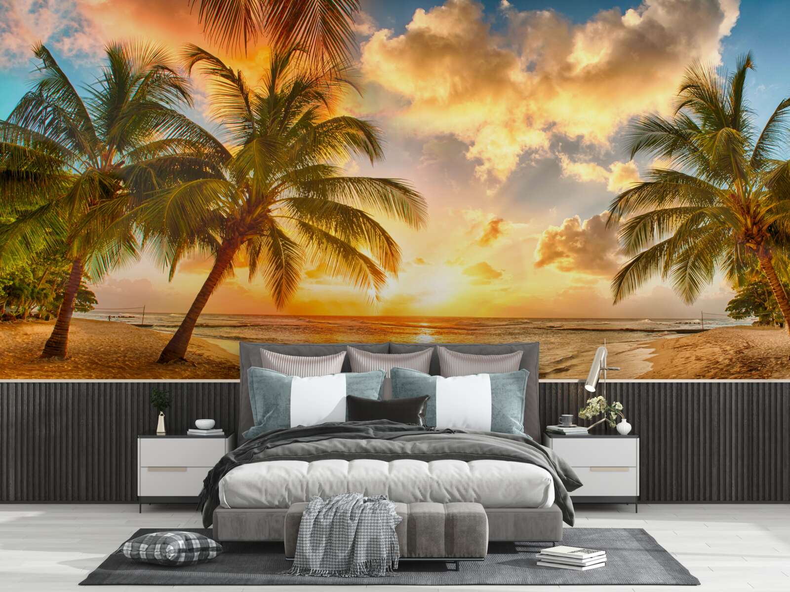 Fototapeta słońce zachodzi nad oceanem