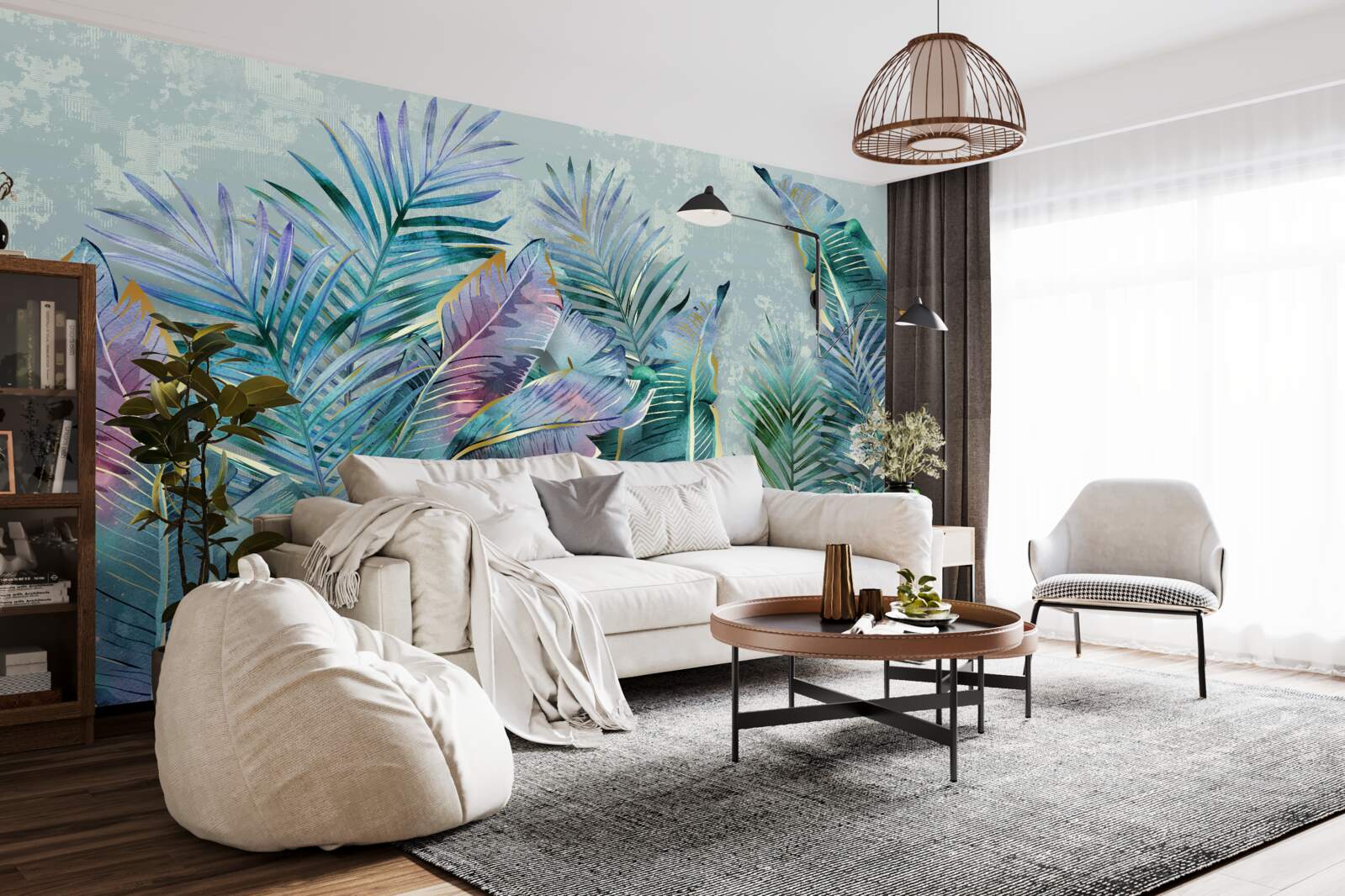 Fototapeta z odcieniami fioletowych liści