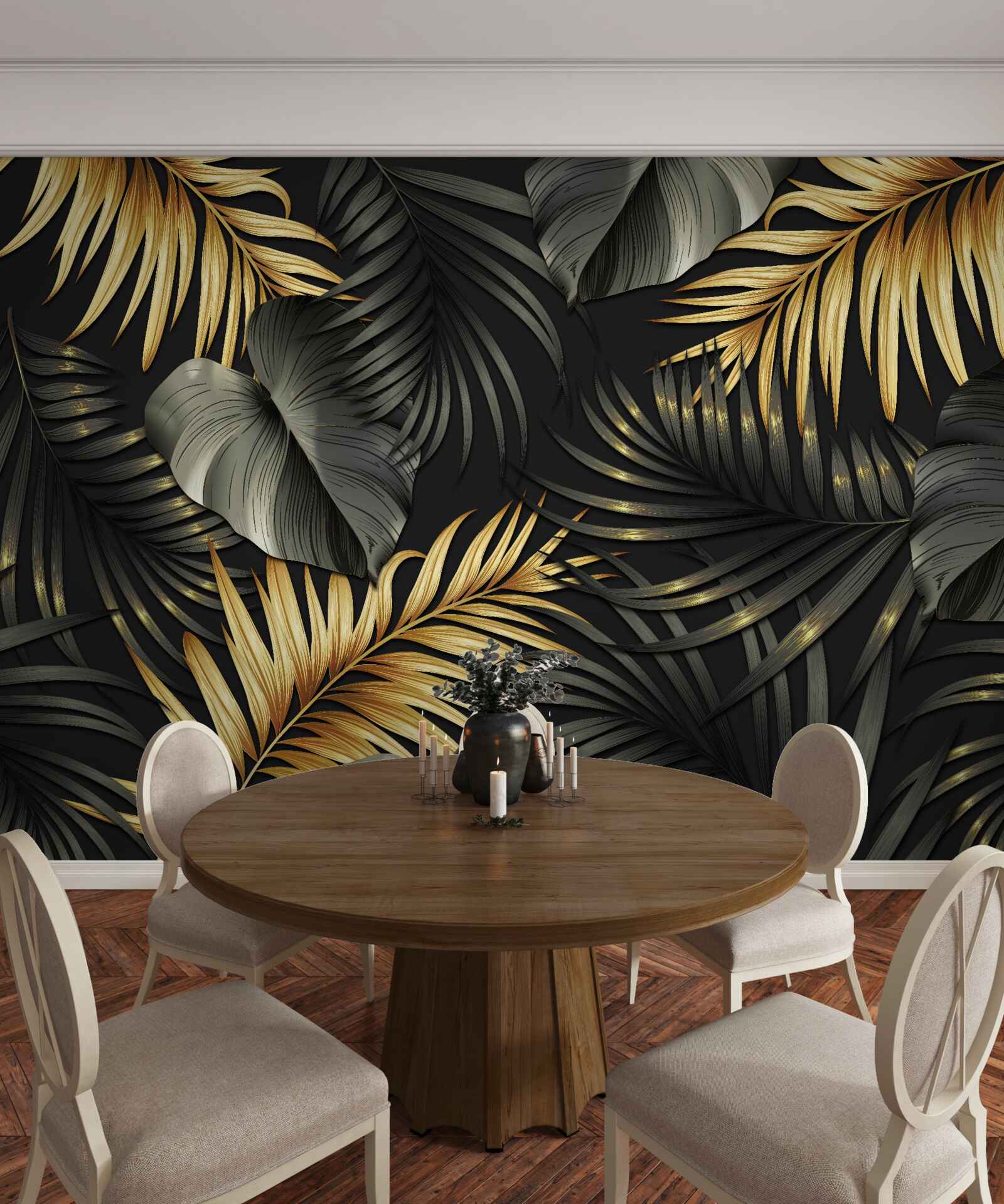 Fototapeta gałęzie usiane zielonymi liśćmi