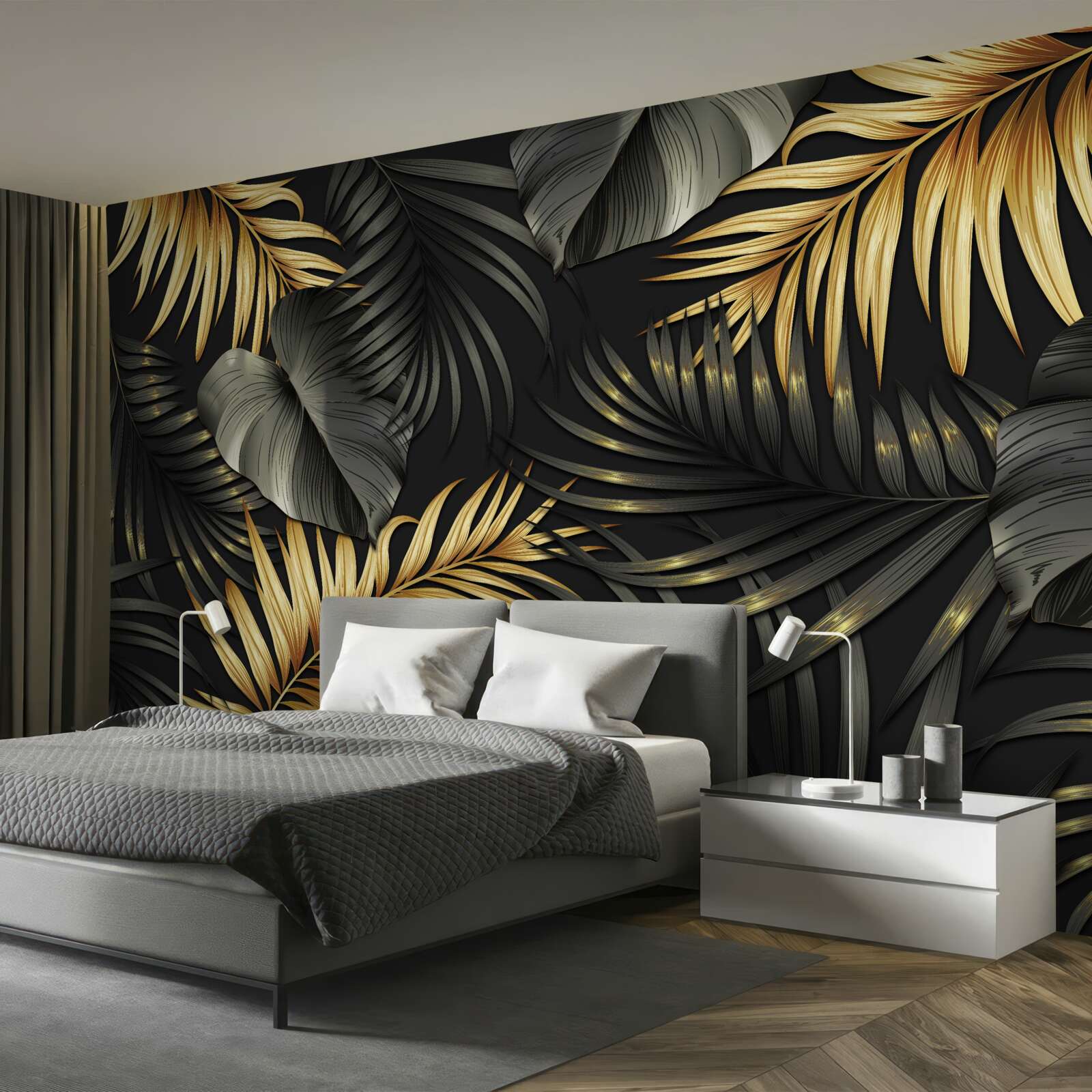 Fototapeta gałęzie usiane zielonymi liśćmi