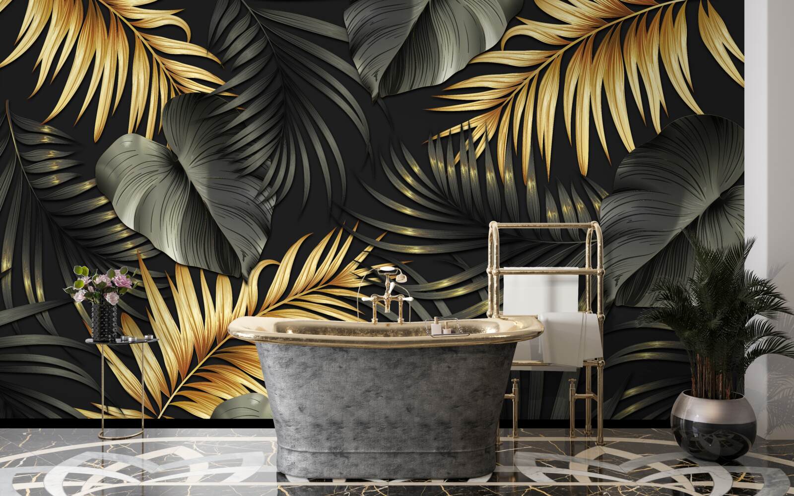 Fototapeta gałęzie usiane zielonymi liśćmi