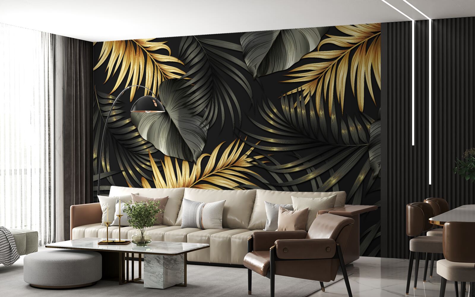 Fototapeta gałęzie usiane zielonymi liśćmi