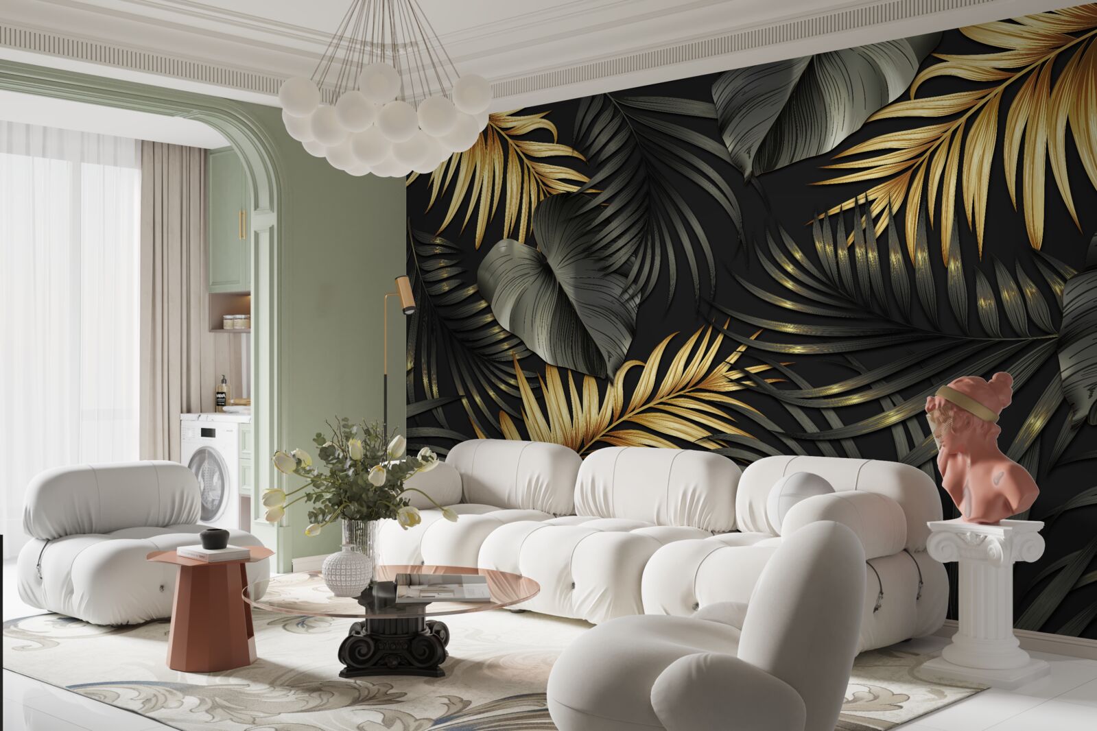 Fototapeta gałęzie usiane zielonymi liśćmi