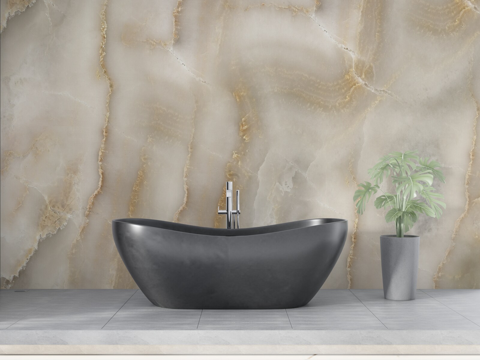 Fototapeta Ściana ozdobiona beżowym marmurem