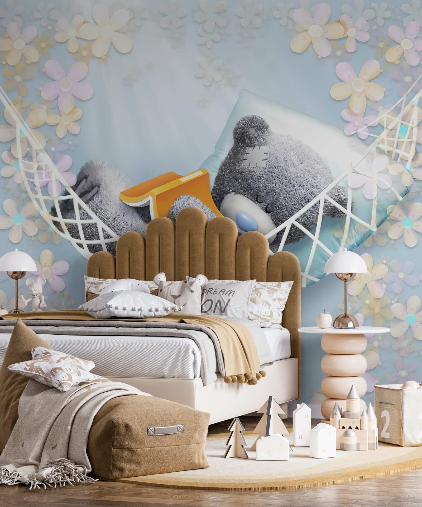 Fototapeta miś siedzi w hamaku