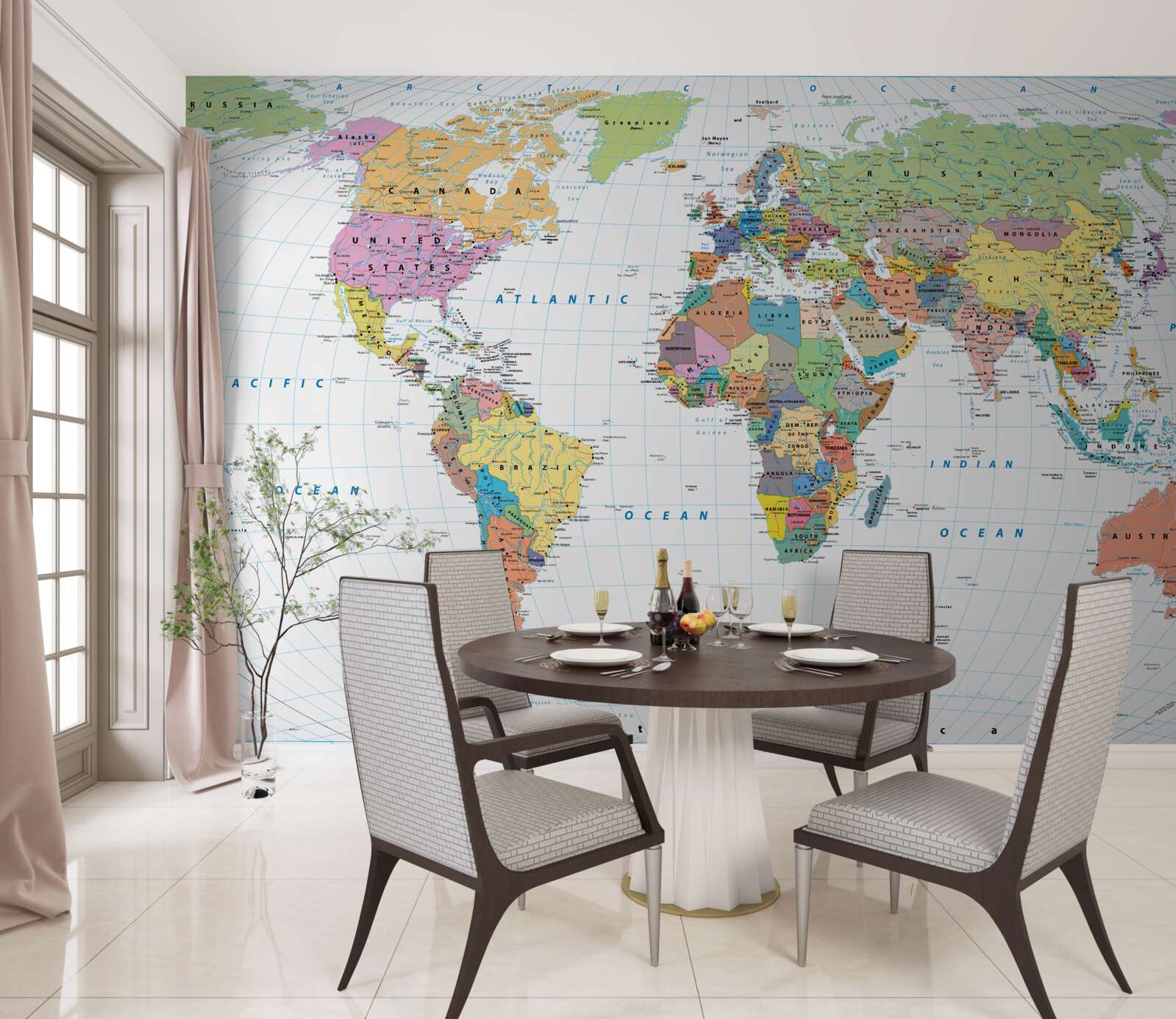 Fototapeta mapa świata z geopolitycznego punktu widzenia