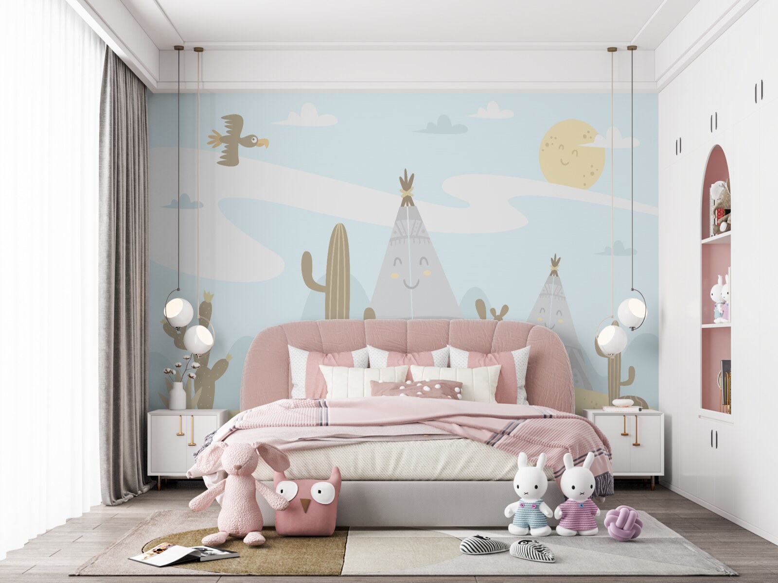 Fototapeta suchy obszar z kolczastymi roślinami