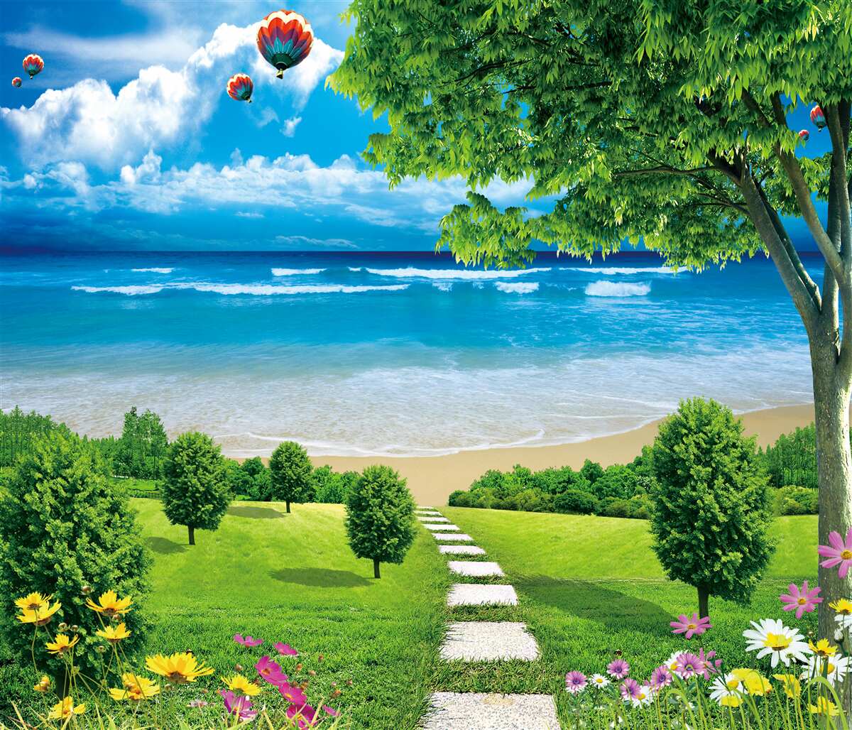 Fototapeta droga do idyllicznego wybrzeża