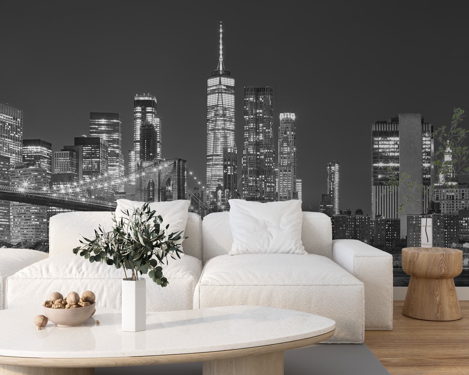 Fototapeta wieczorny widok na most manhattan
