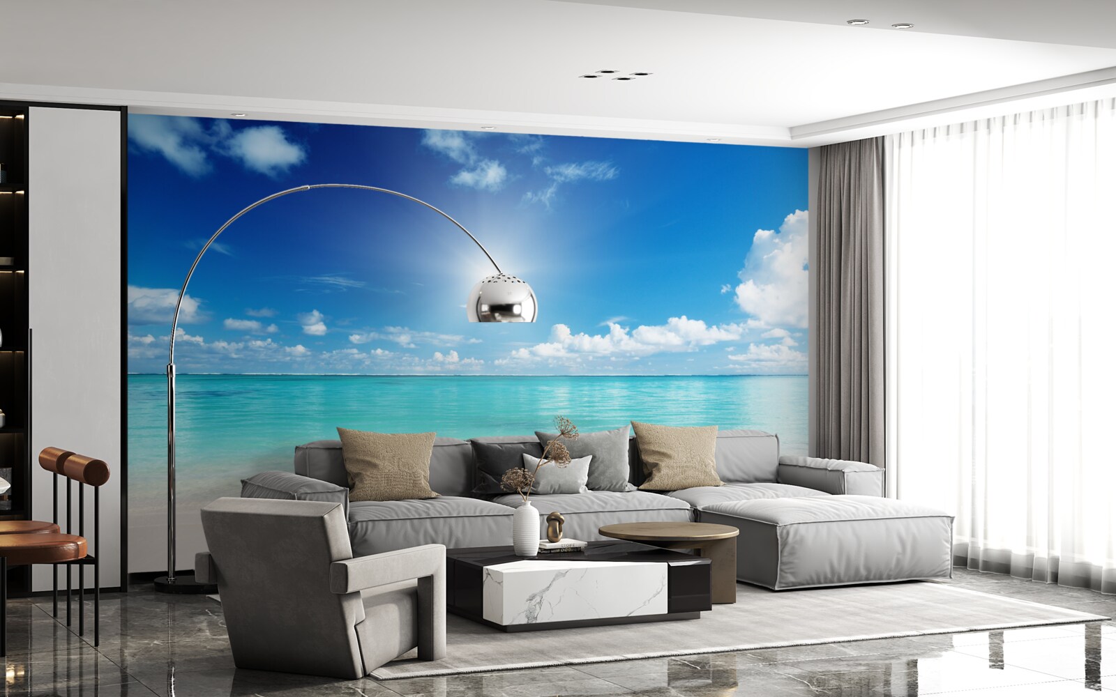 Fototapeta spokojna woda w pobliżu piaszczystego brzegu