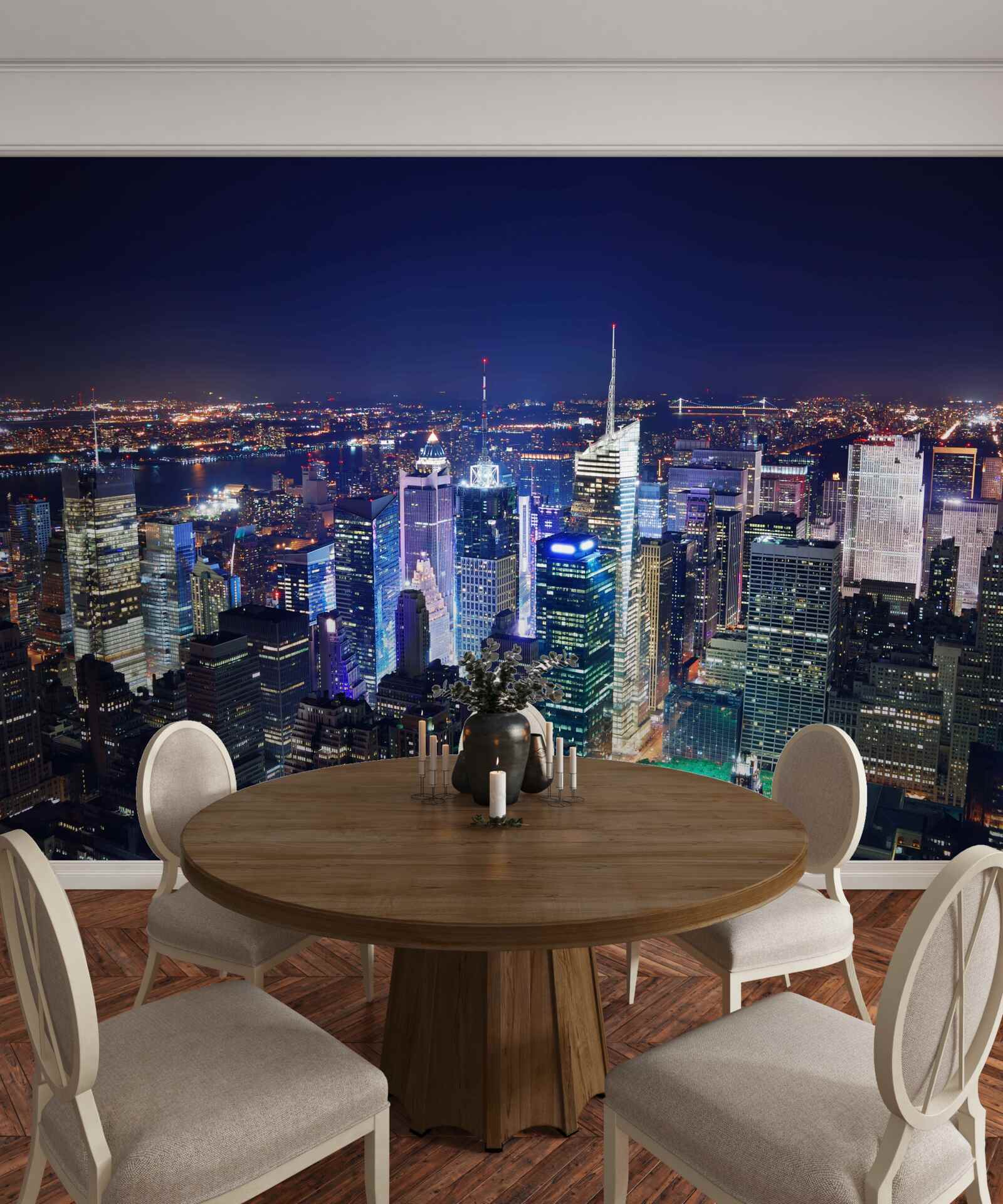 Fototapeta świecące światła nocnego miasta