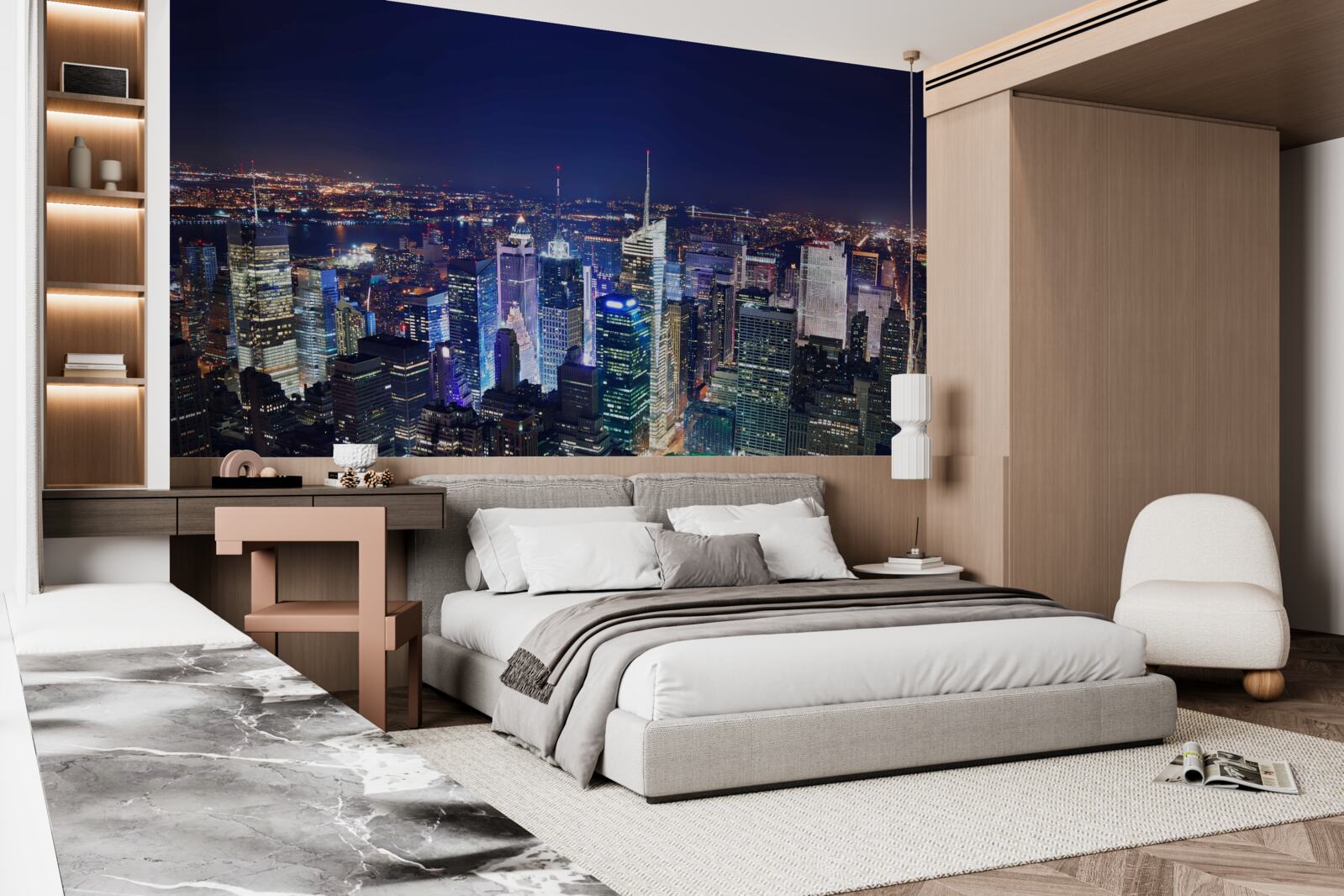 Fototapeta świecące światła nocnego miasta