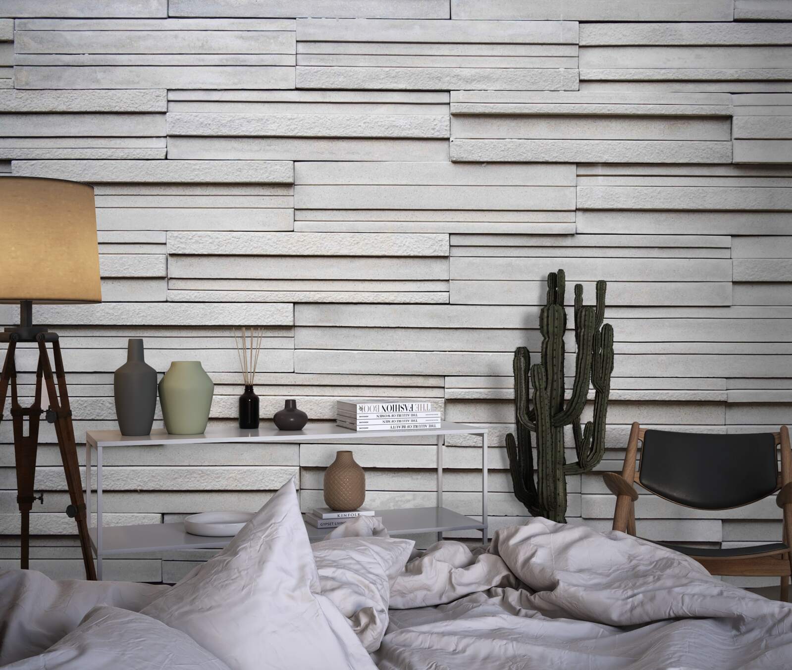 Fototapeta białe kamienne płytki