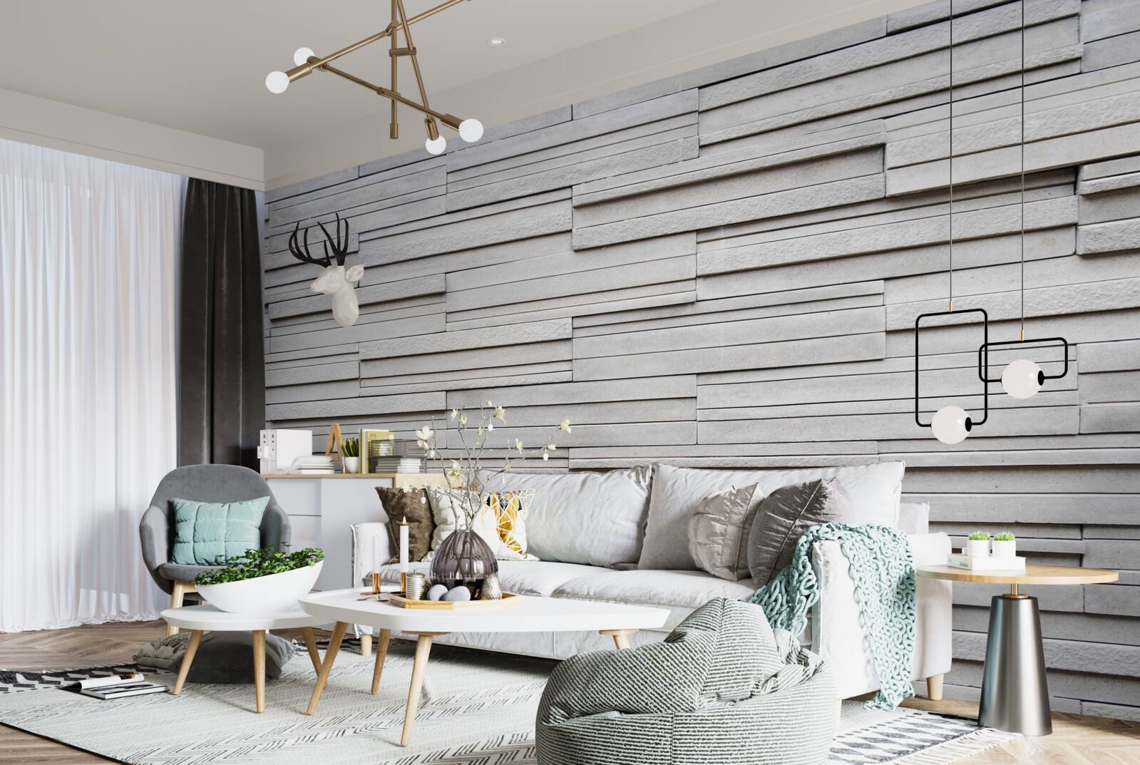 Fototapeta białe kamienne płytki